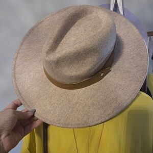 Elegant Tan Wool Fedora Hat